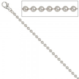 Kugelkette 925 Silber 3,0 mm 60 cm Halskette Kette Silberkette Karabiner