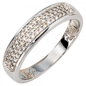 Damen Ring 585 Gold Weißgold 50 Diamanten Brillanten 0,25ct. Weißgoldring