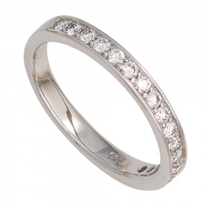 Damen Ring 585 Gold Weißgold 17 Diamanten Brillanten 0,50ct. Weißgoldring