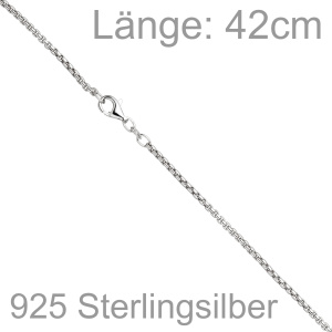 Preview: Venezianerkette 925 Sterling Silber 1,6 mm 42 cm Halskette Kette Karabiner