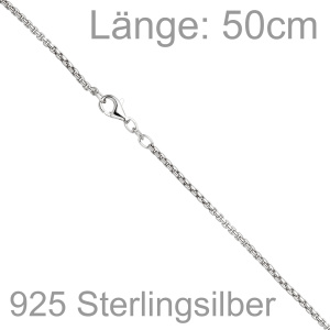 Preview: Venezianerkette 925 Sterling Silber 1,6 mm 50 cm Halskette Kette Karabiner