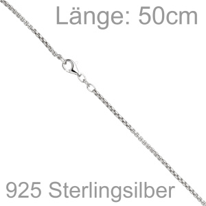Preview: Venezianerkette 925 Sterling Silber 2,5 mm 50 cm Halskette Kette Karabiner