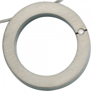 Anhänger rund Titan matt 1 Diamant Brillant 0,03ct.