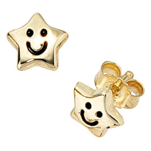 Preview: Kinder Ohrstecker Stern Sterne 333 Gold Gelbgold Ohrringe Kinderohrringe
