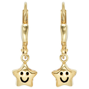 Kinder Boutons Stern 333 Gold Gelbgold Ohrringe Ohrhänger Kinderohrringe