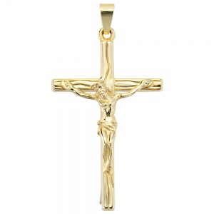 Anhänger Kreuz 585 Gold Gelbgold Kreuzanhänger Goldkreuz mit Jesus