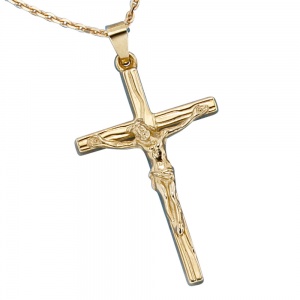 Anhänger Kreuz 585 Gold Gelbgold Kreuzanhänger Goldkreuz mit Jesus