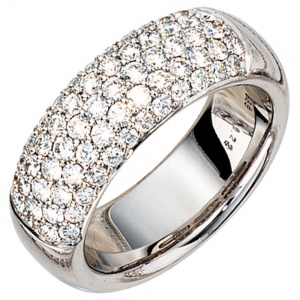 Damen Ring 585 Gold Weißgold 62 Diamanten Brillanten 1,22ct. Weißgoldring