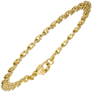 Garibaldiarmband 585 Gold Gelbgold massiv 19 cm Armband Goldarmband