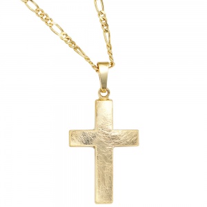 Anhänger Kreuz 333 Gold Gelbgold eismatt Kreuzanhänger Goldkreuz