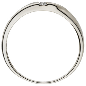 Damen Ring 333 Gold Gelbgold Weißgold teil matt 1 Zirkonia Goldring