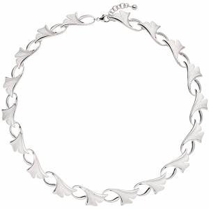 Collier Halskette Ginko Ginkgo 925 Silber mattiert 47 cm Kette Silberkette