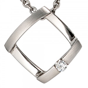 Anhänger 950 Platin matt 1 Diamant Brillant 0,03ct. Platinanhänger