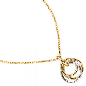 Anhänger 585 Gold Gelbgold Weißgold bicolor 1 Diamant Goldanhänger verschlungen