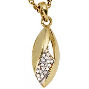 Anhänger 333 Gold Gelbgold bicolor mit Zirkonia Goldanhänger