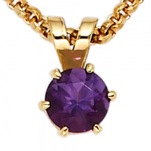 Anhänger 585 Gold Gelbgold 1 Amethyst lila violett Goldanhänger