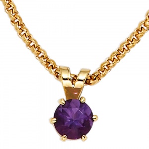 Anhänger 585 Gold Gelbgold 1 Amethyst lila violett Goldanhänger