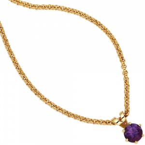 Anhänger 585 Gold Gelbgold 1 Amethyst lila violett Goldanhänger