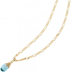 Anhänger Tropfen 333 Gold Gelbgold 1 Blautopas blau Goldanhänger