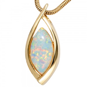 Anhänger 375 Gold Gelbgold 1 Opal Goldanhänger