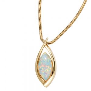 Anhänger 375 Gold Gelbgold 1 Opal Goldanhänger