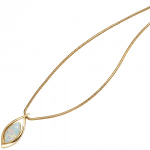 Anhänger 375 Gold Gelbgold 1 Opal Goldanhänger