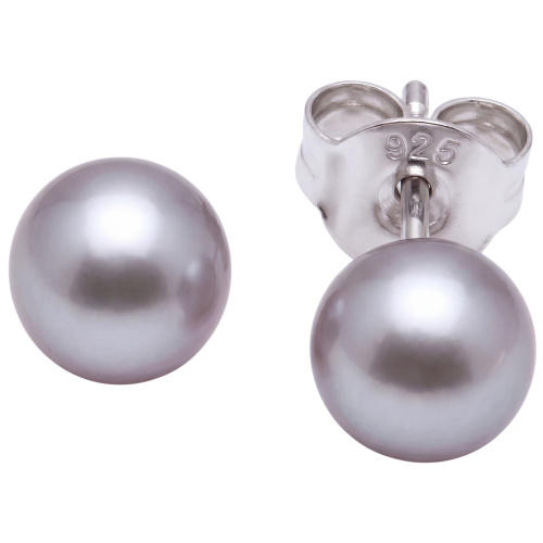 Preview: Ohrstecker 925 Sterling Silber 2 Süßwasser Perlen Ohrringe Perlenohrstecker