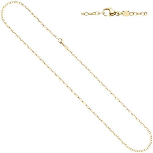 Preview: Weit-Ankerkette 585 Gelbgold 2 mm 50 cm Karabiner Gold Kette Halskette Goldkette