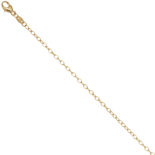 Preview: Weit-Ankerkette 585 Gelbgold 2 mm 50 cm Karabiner Gold Kette Halskette Goldkette