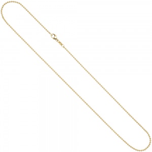 Kugelkette 585 Gelbgold 1,5 mm 42 cm Gold Kette Halskette Goldkette Karabiner