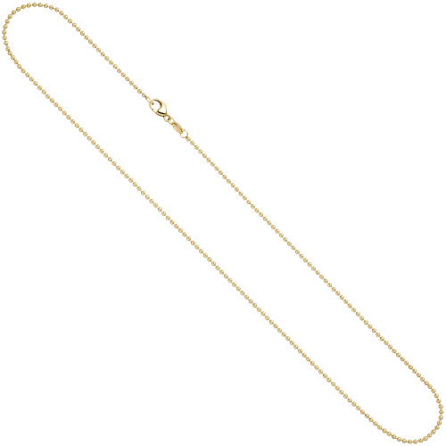 Kugelkette 585 Gelbgold 1,5 mm 45 cm Gold Kette Halskette Goldkette Karabiner