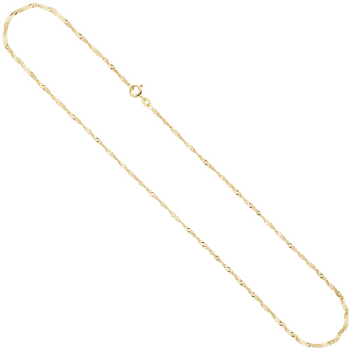 Singapurkette 585 Gelbgold 1,8 mm 45 cm Gold Kette Halskette Goldkette Federring