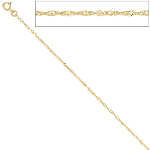 Preview: Singapurkette 585 Gelbgold 1,8 mm 50 cm Gold Kette Halskette Goldkette Federring