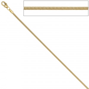 Schlangenkette 585 Gelbgold 1,6 mm 42 cm Karabiner Gold Kette Goldkette