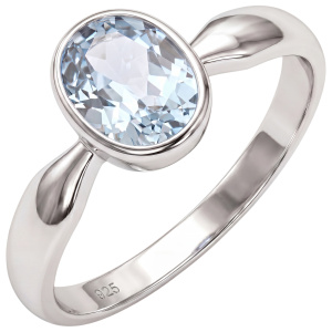 Damen Ring 925 Sterling Silber 1 Blautopas hellblau blau Silberring
