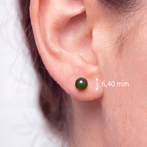 Ohrstecker Kugel 333 Gold Gelbgold 2 Jade Steine grün Ohrringe Goldohrstecker