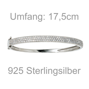 Armreif Armband 925 Sterling Silber mit 145 Zirkonia Silberarmreif