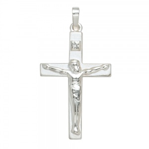 Anhänger Kreuz 925 Sterling Silber mattiert Kreuzanhänger Silberkreuz