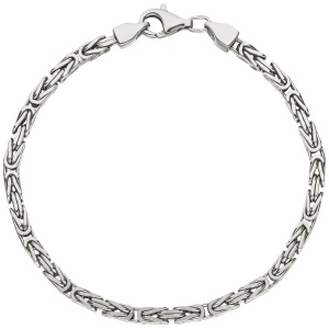 Königsarmband 925 Sterling Silber 19 cm Armband Silberarmband Karabiner