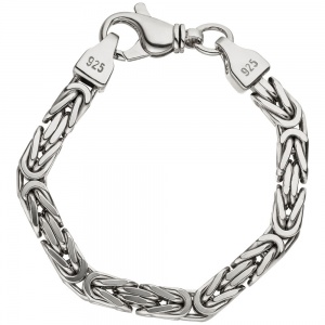 Königsarmband 925 Sterling Silber 20 cm Armband Silberarmband Karabiner