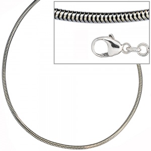 Schlangenkette 925 Silber 1,6 mm 70 cm Halskette Kette Silberkette Karabiner