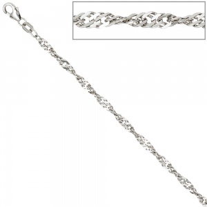 Singapurkette 925 Silber 2,9 mm 45 cm Halskette Kette Silberkette Karabiner
