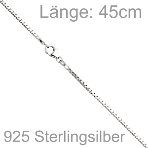 Preview: Venezianerkette 925 Silber 1,2 mm 45 cm Halskette Kette Silberkette Karabiner