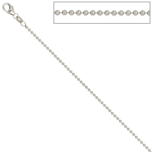 Preview: Kugelkette 925 Silber 1,4 mm 45 cm Halskette Kette Silberkette Karabiner