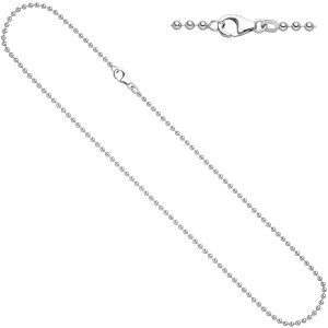 Kugelkette 925 Silber 1,4 mm 45 cm Halskette Kette Silberkette Karabiner
