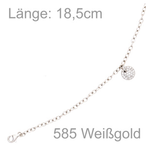 Armband 585 Gold Weißgold 29 Diamanten Brillanten 18,5 cm Weißgoldarmband