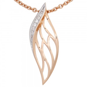 Preview: Anhänger 585 Gold Rotgold 8 Diamanten Brillanten 0,05ct. Rotgoldanhänger