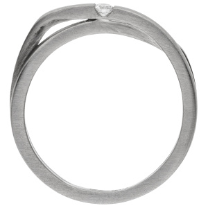 Damen Ring 950 Platin matt 1 Diamant Brillant 0,05ct. Platinring