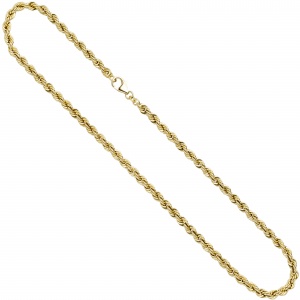 Kordelkette 585 Gelbgold 4,9 mm 45 cm Gold Kette Halskette Goldkette Karabiner