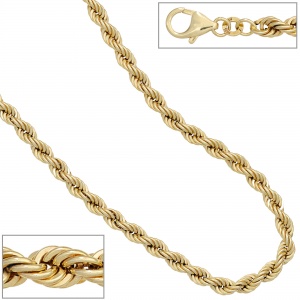 Kordelkette 585 Gelbgold 4,9 mm 45 cm Gold Kette Halskette Goldkette Karabiner